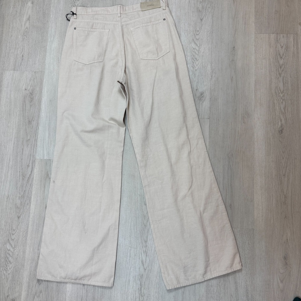 7 For All Mankind Lotta High Rise Wide Leg Jeans Womens 32 Oat Linen Blend $248 - Picture 4 of 6